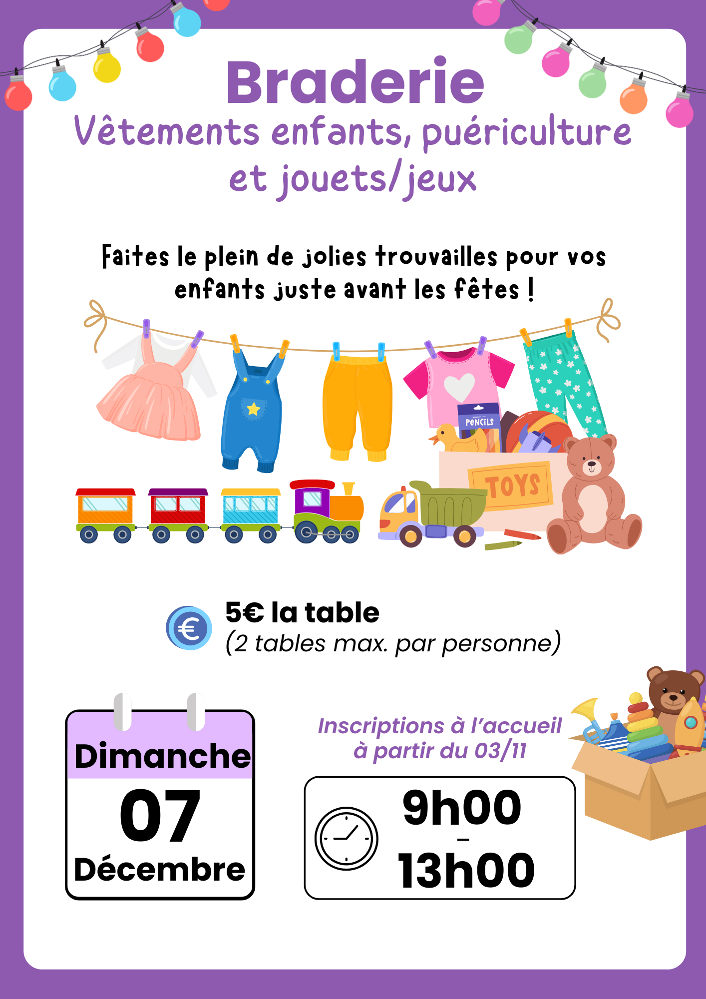 07 DEC – Braderie enfants