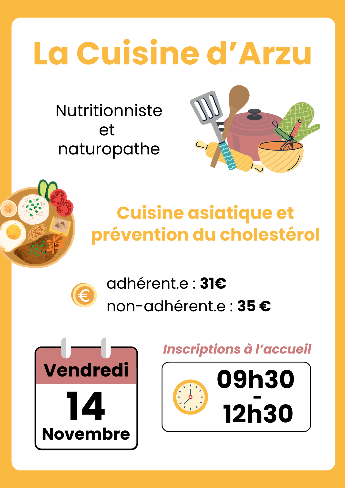 14 NOV – CUISINE D’ARZU