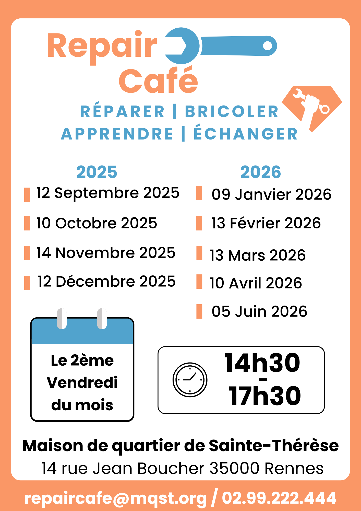 dates repair cafe 2025 2026