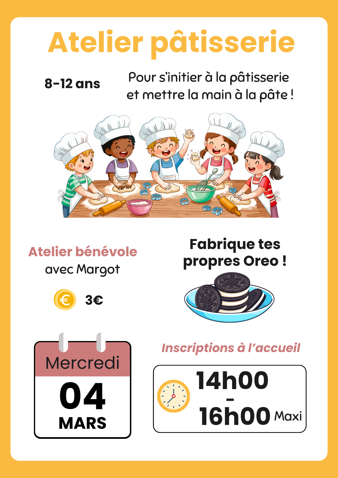 04 MARS – ATELIER PATISSERIE