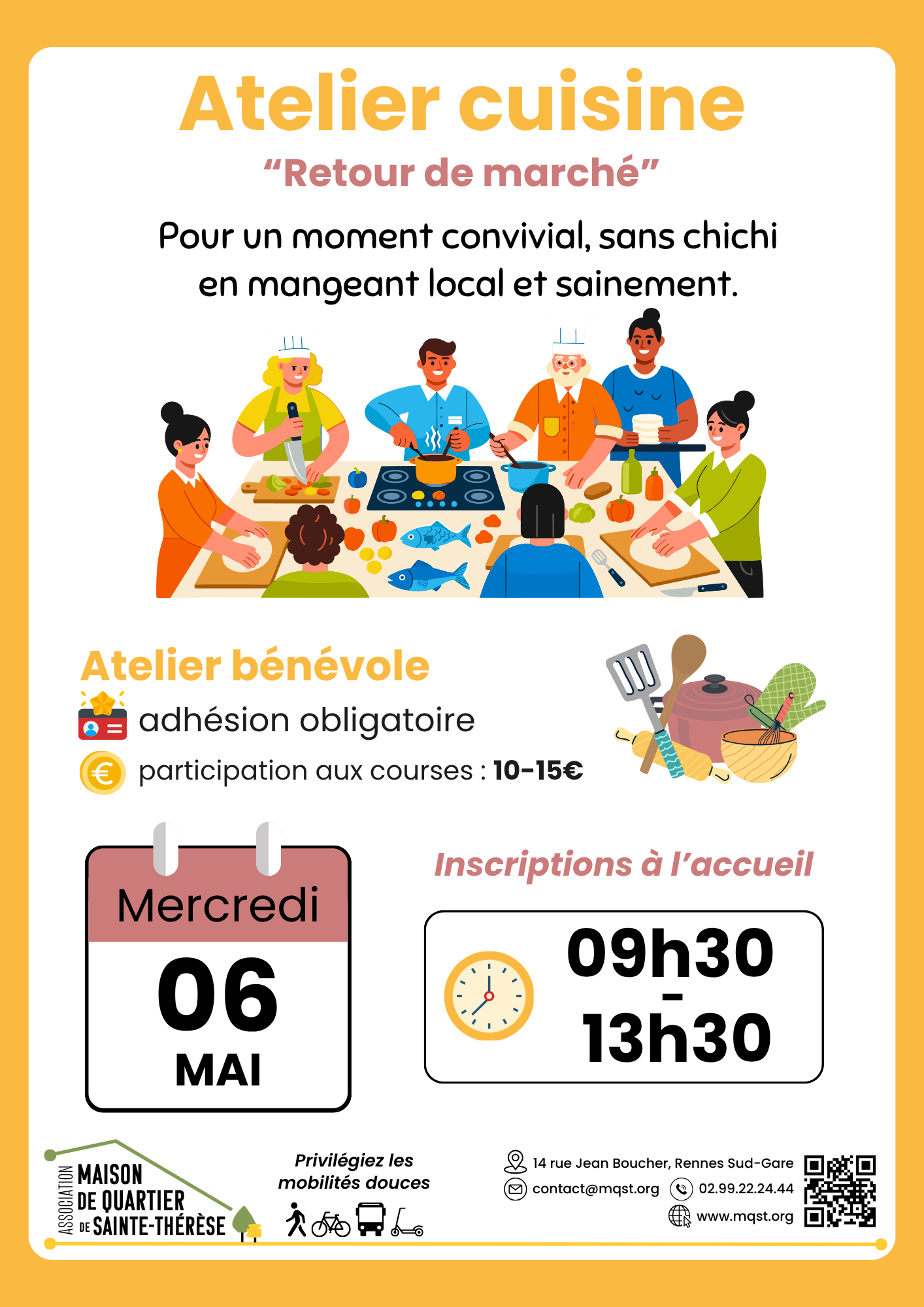 06 MAI – Atelier cuisine “Retour de marché”