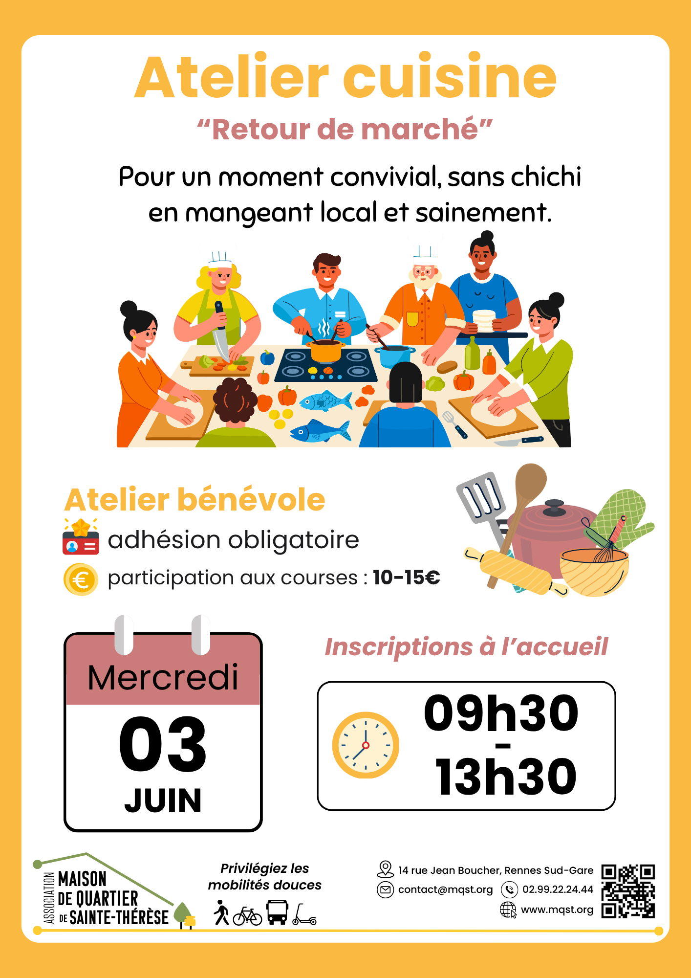 03 JUIN – Atelier cuisine “Retour de marché”