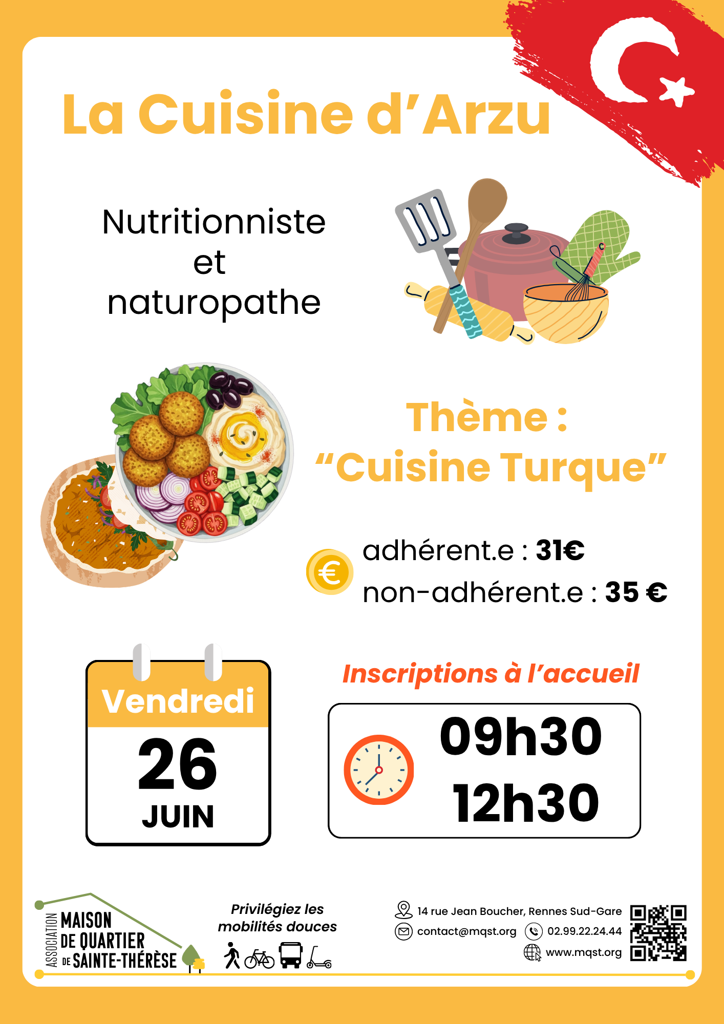 26 JUIN – Cuisine Arzu