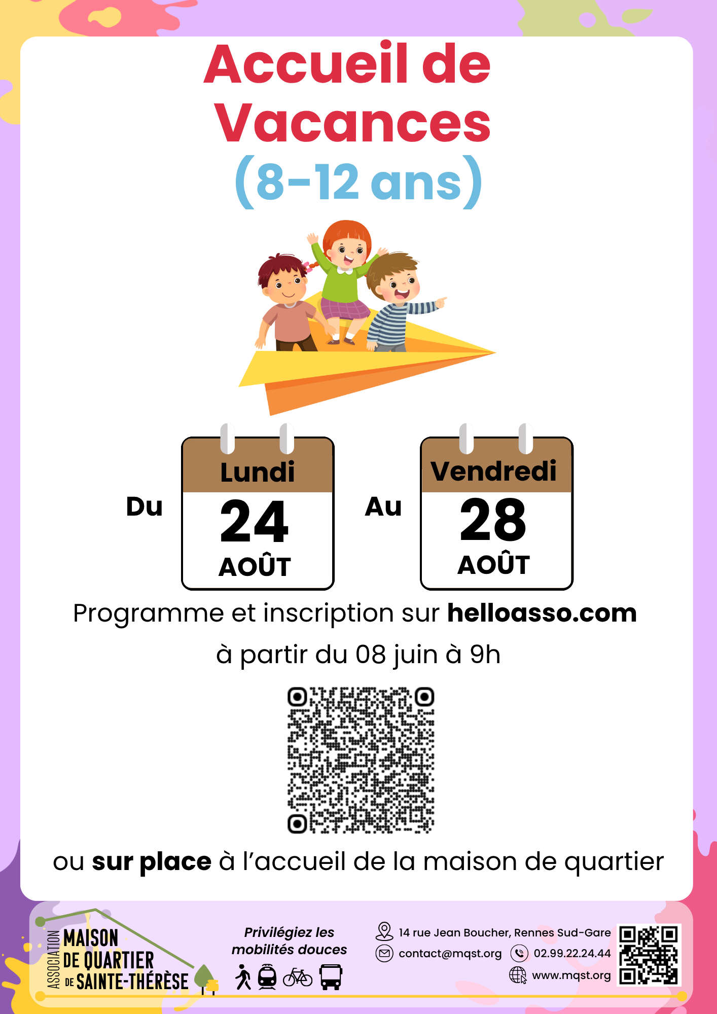 29 JUIN – 03 JUILLET – Accueil de vacances Collège