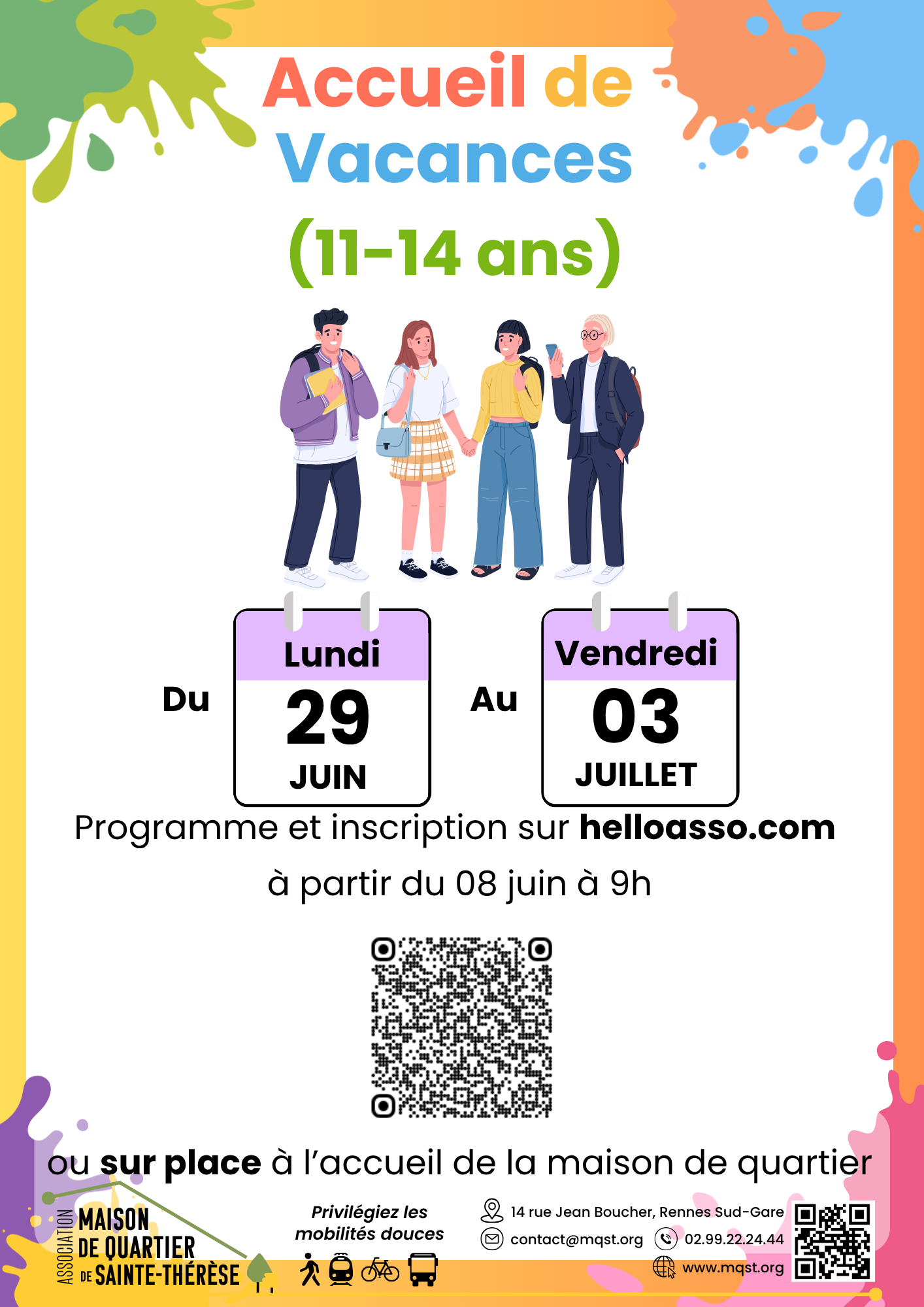 29 JUIN – 03 JUILLET – Accueil de vacances Collège