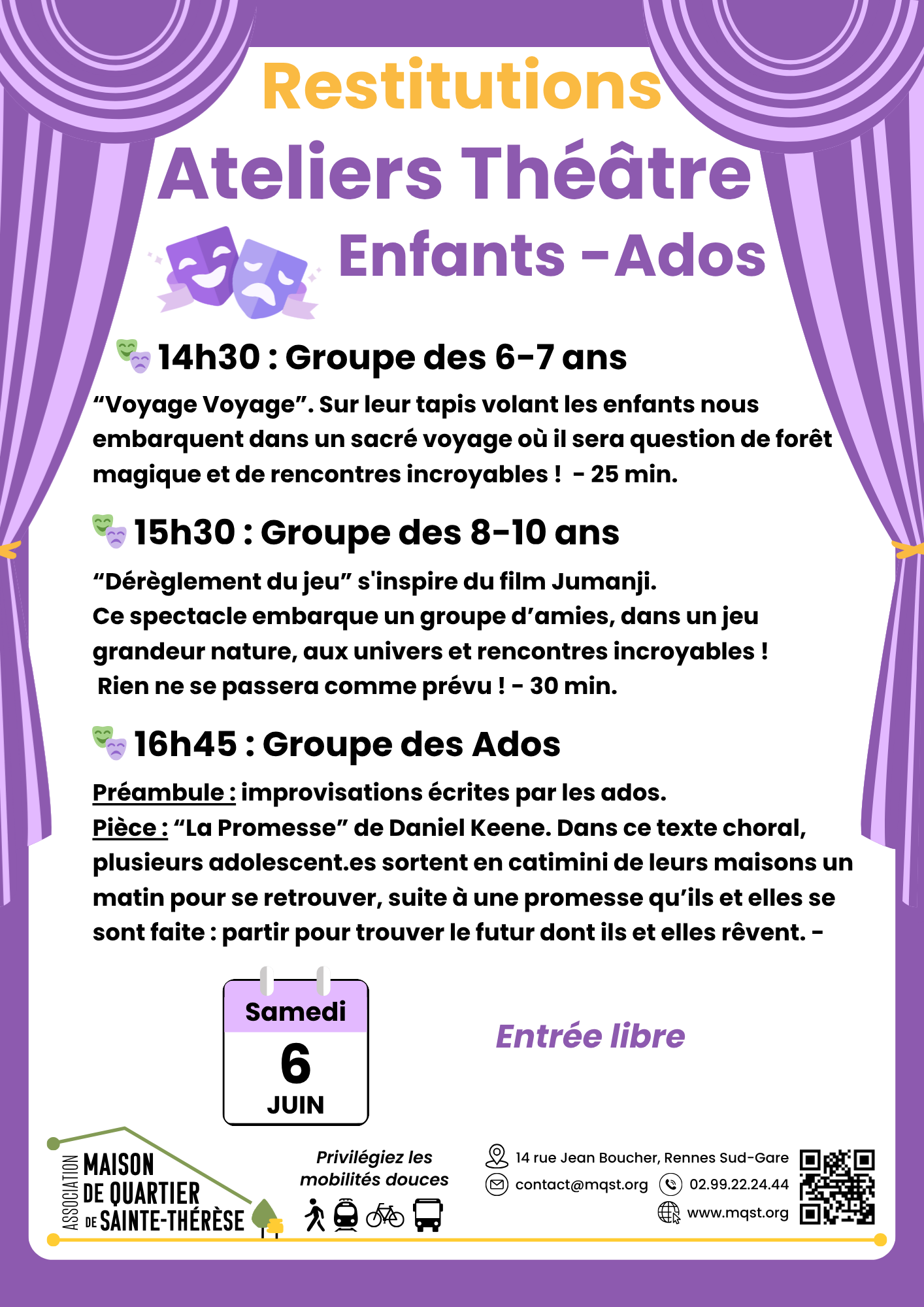 5 – 6 JUIN – THEATRE Enfants