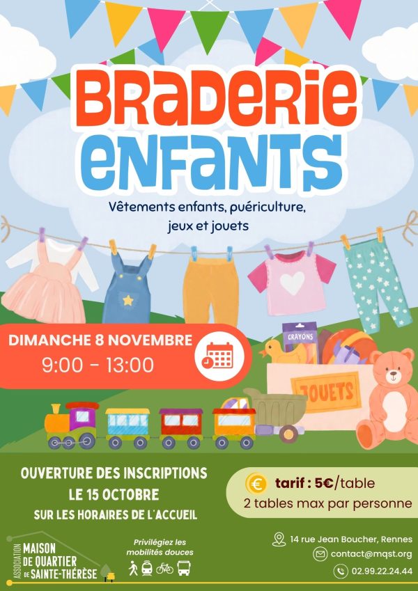 15-10 - Ouverture inscriptions Braderie vêtements et jeux enfants